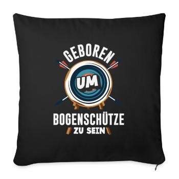 Ich gehe Bogenschießen - Sofakissenbezug 45 x 45 cm - Schwarz - Vorne