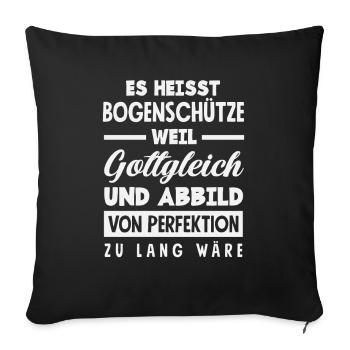 Ich gehe Bogenschießen - Sofakissenbezug 45 x 45 cm - Schwarz - Vorne