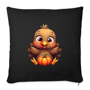 Thanksgiving Truthahn Baby - Sofakissenbezug 45 x 45 cm - Schwarz - Vorne