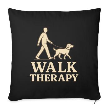 Walk Therapy – Dog Walk Design - Sofa pillowcase 17,3'' x 17,3'' (45 x 45 cm) - black - Front