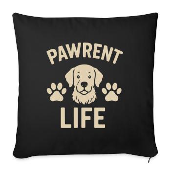 Pawrent Life – Conception de maman et de papa chien - Housse de coussin décorative 45 x 45 cm - noir - Devant
