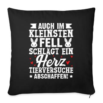 Bien-être animal MÊME DANS LA PLUS PETITE PEAU BAT UN CŒUR - Housse de coussin décorative 45 x 45 cm - noir - Devant