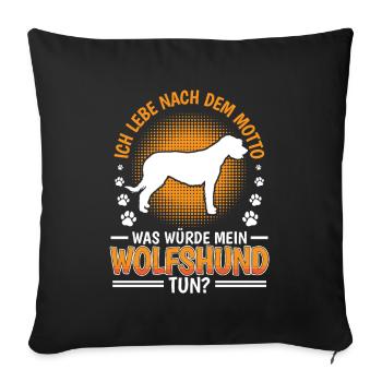 Que ferait l’Irish Wolfhound - Housse de coussin décorative 45 x 45 cm - noir - Devant