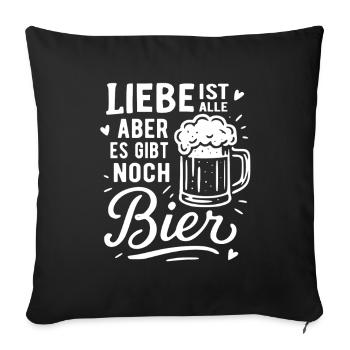 L’amour est tout - Il y a encore de la bière - Housse de coussin décorative 45 x 45 cm - noir - Devant