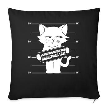 Drôle de chat Noël Mugshot Design - Kitten Lover - Housse de coussin décorative 45 x 45 cm - noir - Devant