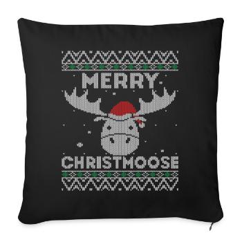 Frohe Weihnachten - Lustiges hässliches Weihnachtsdesign - Sofakissenbezug 45 x 45 cm - Schwarz - Vorne
