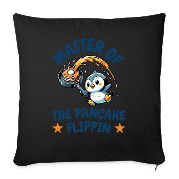 Waffle Dough Baking Gift for Foodies - Sofa pillowcase 17,3'' x 17,3'' (45 x 45 cm) - black - Front
