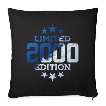 LIMITED EDITION 2000 26TH BIRTHDAY - Sofa pillowcase 17,3'' x 17,3'' (45 x 45 cm) - black - Front