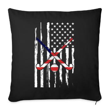 Eishockey Hockey Eishockeyspieler Geschenk  - Sofa pillowcase 17,3'' x 17,3'' (45 x 45 cm) - black - Front