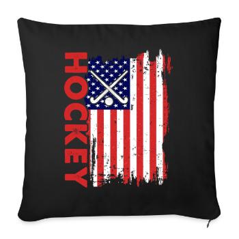 Eishockey Hockey Eishockeyspieler Geschenk  - Sofa pillowcase 17,3'' x 17,3'' (45 x 45 cm) - black - Front
