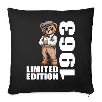 1963 Limited Edition Bär Geburtstag 1963 - Sofakissenbezug 45 x 45 cm - Schwarz - Vorne