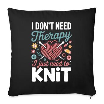 Knit Therapy Heart - Sofa pillowcase 17,3'' x 17,3'' (45 x 45 cm) - black - Front
