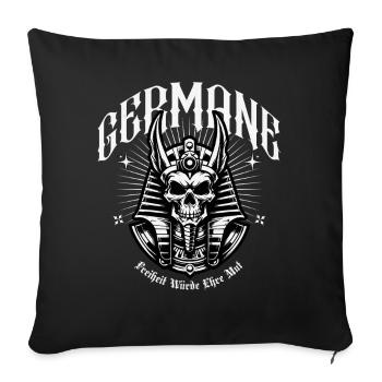 Crowns Skull Warrior Germanic - Sofa pillowcase 17,3'' x 17,3'' (45 x 45 cm) - black - Front