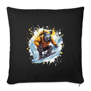 Nashorn Snowboard - Sofakissenbezug 45 x 45 cm - Schwarz - Vorne