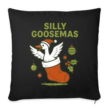 Silly Goosemas Goose Noël Drôle Père Noël - Housse de coussin décorative 45 x 45 cm - noir - Devant
