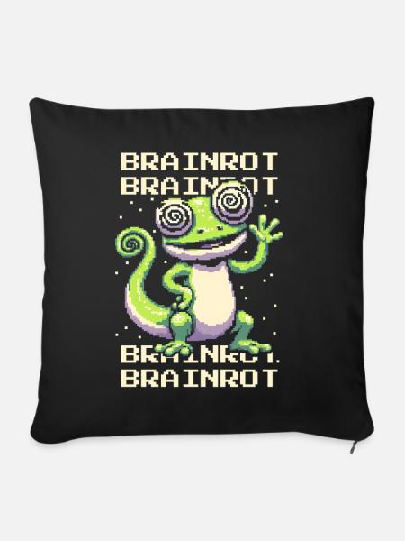 Brainrot | Meme Humor & Internetkultur - Sofakissenbezug 45 x 45 cm - Schwarz