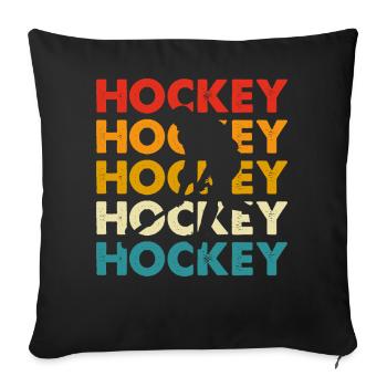 Hockey Eishockey Eishockeyspieler Geschenk - Sofa pillowcase 17,3'' x 17,3'' (45 x 45 cm) - black - Front