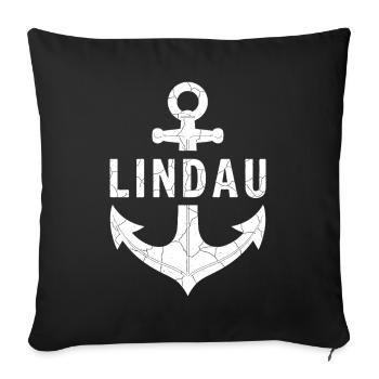 Anchor Lindau Lake Constance - Sofa pillowcase 17,3'' x 17,3'' (45 x 45 cm) - black - Front