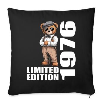 1976 Édition Limitée Ours Anniversaire 1976 - Housse de coussin décorative 45 x 45 cm - noir - Devant