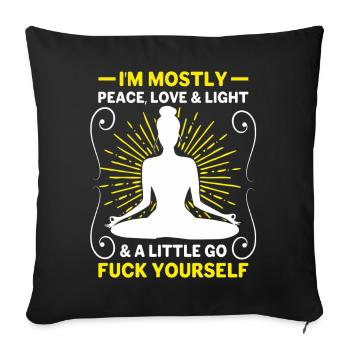 Je suis surtout la paix, l’amour et la lumière - Yoga Spirit - Housse de coussin décorative 45 x 45 cm - noir - Devant