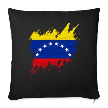 Drapeau du Venezuela, style déchiré - Housse de coussin décorative 45 x 45 cm - noir - Devant