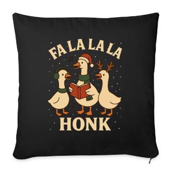 Oie de Noël Fa La La La Honk design amusant - Housse de coussin décorative 45 x 45 cm - noir - Devant