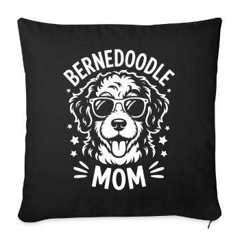 Bernedoodle Saying Mom Joke Bernedoodle Gift - Sofa pillowcase 17,3'' x 17,3'' (45 x 45 cm) - black - Front