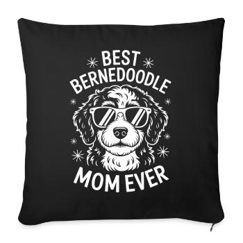 Bernedoodle Saying Mom Joke Bernedoodle Gift - Sofa pillowcase 17,3'' x 17,3'' (45 x 45 cm) - black - Front