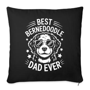 Bernedoodle dire papa blague Bernedoodle cadeau - Housse de coussin décorative 45 x 45 cm - noir - Devant