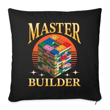 Blocs de construction Enfants Brick Builder - Housse de coussin décorative 45 x 45 cm - noir - Devant