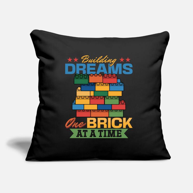 Blocs de construction Enfants Brick Builder Housse de coussin décorative 45 x 45 cm