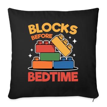 Building Blocks Kids Brick Builder - Sofa pillowcase 17,3'' x 17,3'' (45 x 45 cm) - black - Front