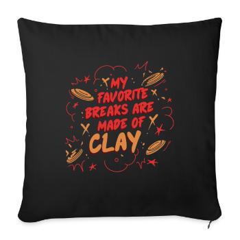 Tir au pigeon d’argile Tir sur cible - Housse de coussin décorative 45 x 45 cm - noir - Devant