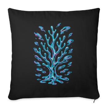 AI Abstract Coral - Sofa pillowcase 17,3'' x 17,3'' (45 x 45 cm) - black - Front
