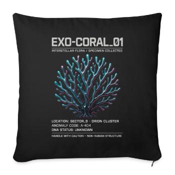 Exo Coral 01 – Design extraterrestre futuriste de science-fiction - Housse de coussin décorative 45 x 45 cm - noir - Devant