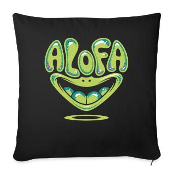 Chemise Alofa Cool Frog avec ambiance tropicale - Housse de coussin décorative 45 x 45 cm - noir - Devant