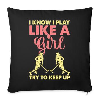 Hockey Eishockey Eishockeyspieler Geschenk - Sofa pillowcase 17,3'' x 17,3'' (45 x 45 cm) - black - Front