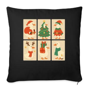 Oie Noël Drôle Père Noël Noël - Housse de coussin décorative 45 x 45 cm - noir - Devant