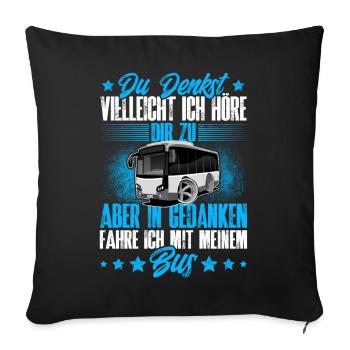 Chauffeur de bus - Housse de coussin décorative 45 x 45 cm - noir - Devant