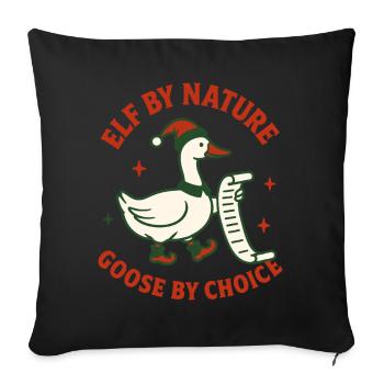 Elfe de Noël par nature Choix de l’oie - Housse de coussin décorative 45 x 45 cm - noir - Devant