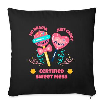 Sugar Crew Candy Team Gift - Sofa pillowcase 17,3'' x 17,3'' (45 x 45 cm) - black - Front
