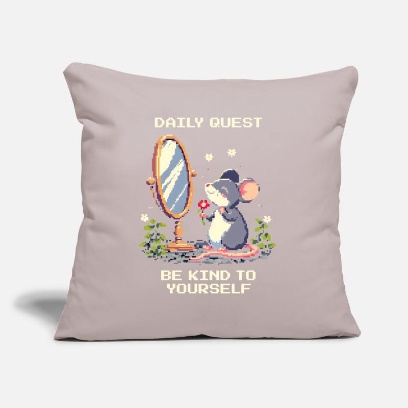 Tagesquest: Sei gut zu dir | Selbstliebe, Mindset Housse de coussin décorative 45 x 45 cm