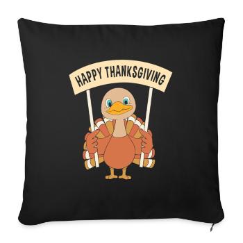 Papa Grand-père Grand-père Thanksgiving Père - Housse de coussin décorative 45 x 45 cm - noir - Devant