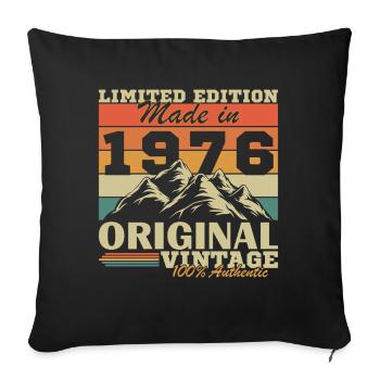 1976 Vintage Retro Geburtstagsgeschenk - Sofakissenbezug 45 x 45 cm - Schwarz - Vorne