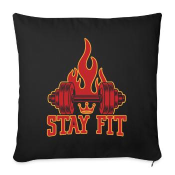 Fitness Motivation Bodybuilder Rester en forme - Housse de coussin décorative 45 x 45 cm - noir - Devant