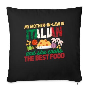Italian mother-in-law - Sofa pillowcase 17,3'' x 17,3'' (45 x 45 cm) - black - Front