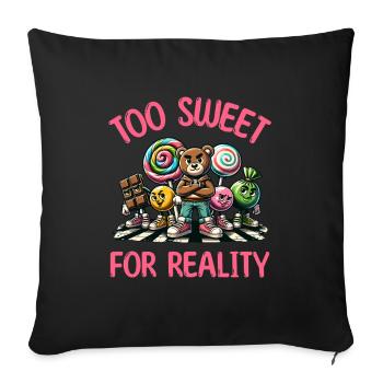 Sugar Mood Perfect Gift Sweets - Sofa pillowcase 17,3'' x 17,3'' (45 x 45 cm) - black - Front