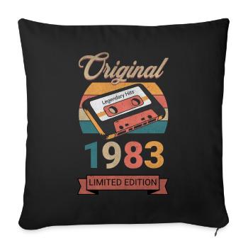 Original 1983 Édition Limitée Cadeau d’Anniversaire - Housse de coussin décorative 45 x 45 cm - noir - Devant