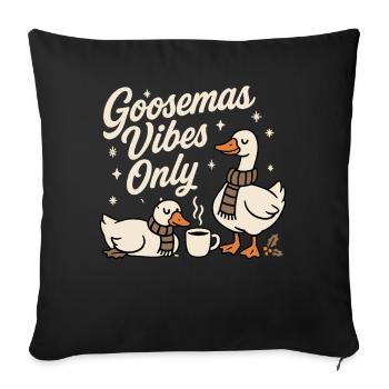Goosemas Vibes uniquement Oie de Noël - Housse de coussin décorative 45 x 45 cm - noir - Devant