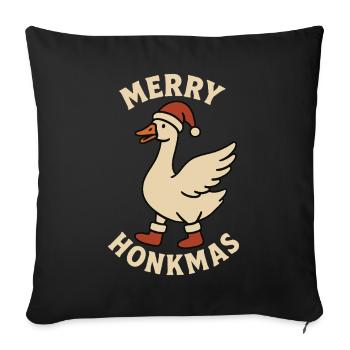 Oie Noël Drôle Père Noël Merry Honkmas - Housse de coussin décorative 45 x 45 cm - noir - Devant